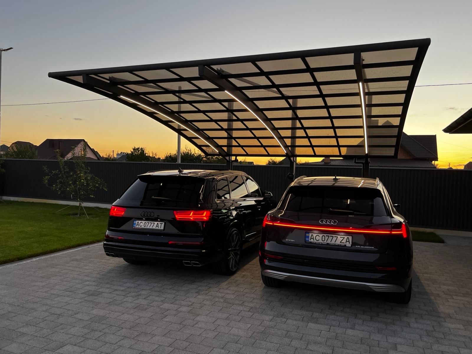 Carport at sunset