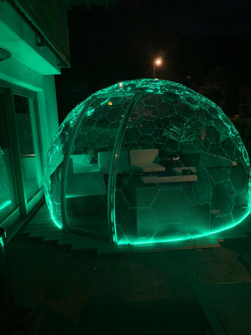 Polycarbonate dome green light