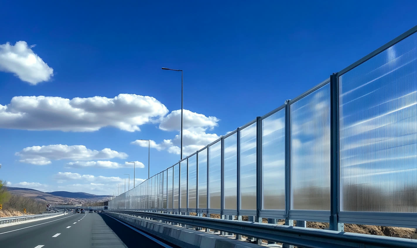 Highway noise barrier